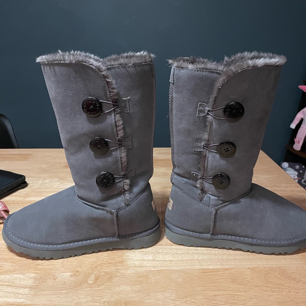 Ugg Bailey Button Tall Gray Boots Size 9 NWOT